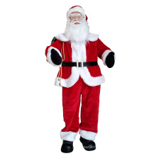 Пластиковый ретро стоящий Санта -Клаус с изгибаемыми руками